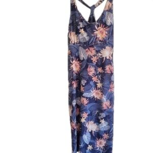 Patagonia Blue Tropical Floral Print Dress Size M